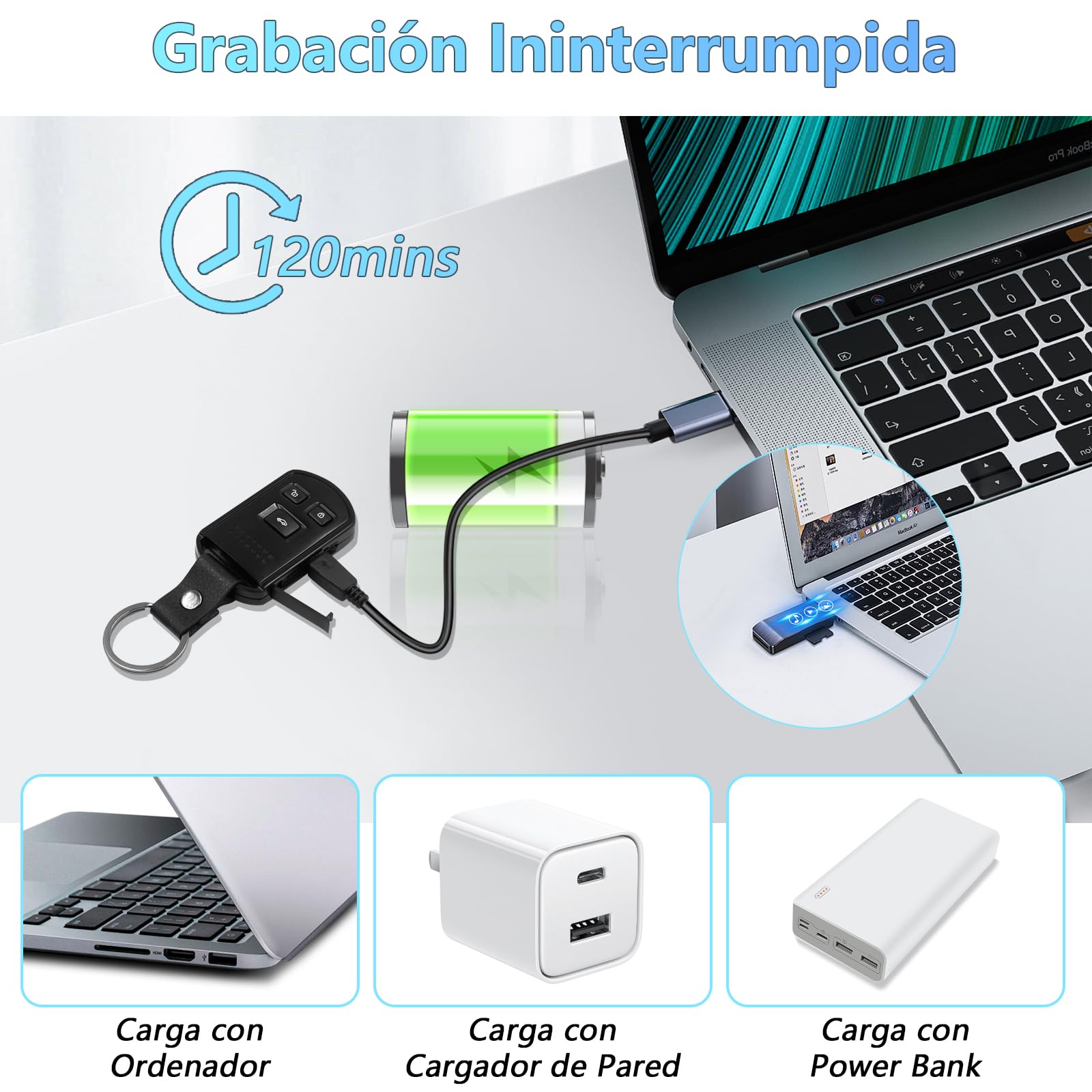 Cámara Espía Oculta en Llave de Coche 1080P Mini Llavero | Cámara Camuflada, Full HD 1080P, Diseño Compacto, Uso Discreto, Mini Llavero