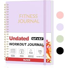 Fitness Journal Workout Planner for Women &amp; Men, A5 (6.4" x 8.3") Workout Journal Log Book Planner Gift for Track Gym Essentials, Home Workouts, Track Progress, Achieve Wellness Goals, Purple