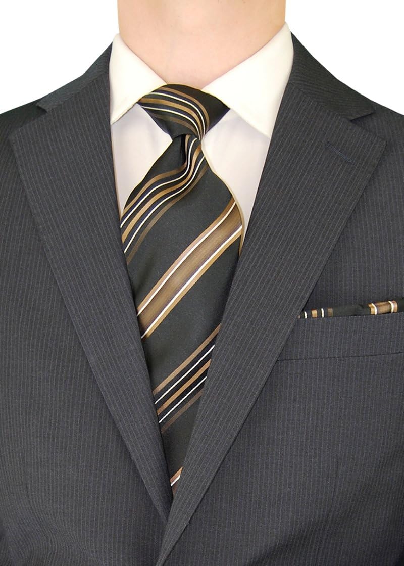DTI GV Executive Italian Men's 2 Button Wool Suit Ticket Pocket Jacket Striped