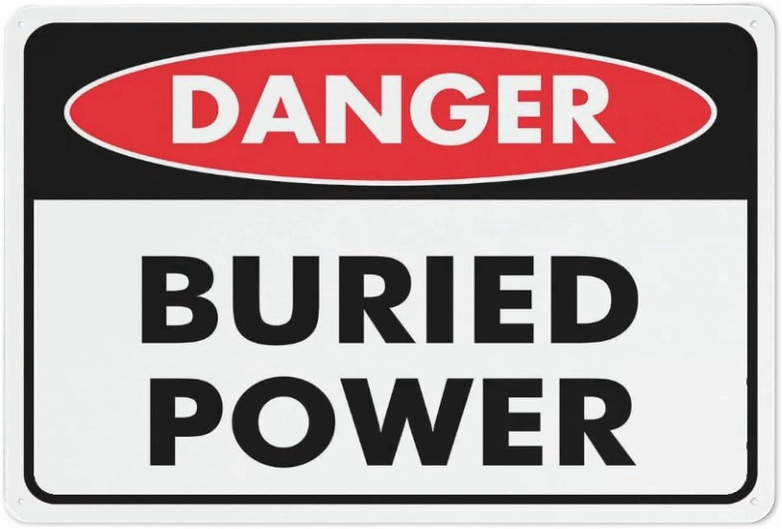 (2-Pack) Metal Tin Sign Sign Danger Buried Power Line 8"x12" Garden Yard Decor