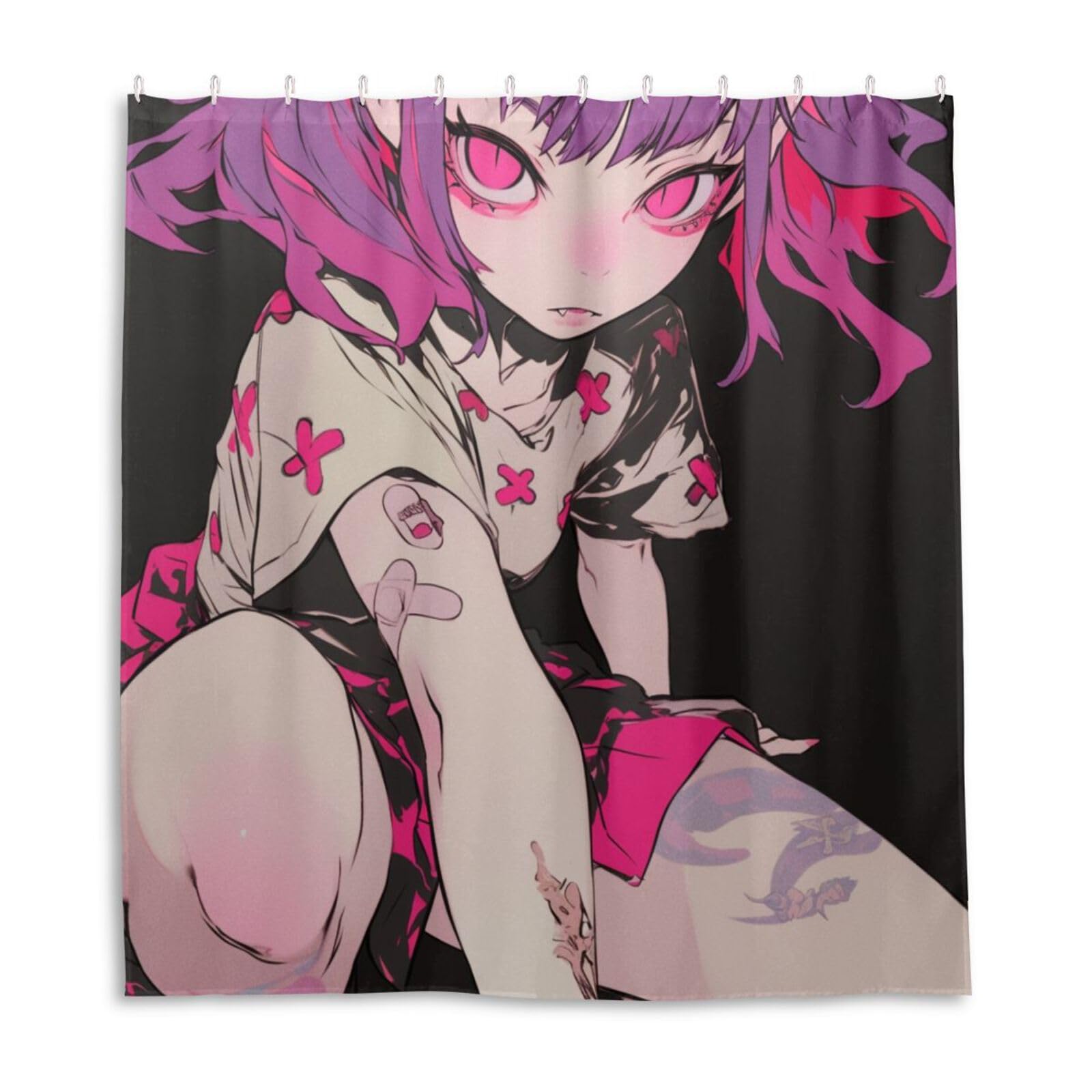 Rideau de douche en polyester de qualité supérieure motif Evil Girl
