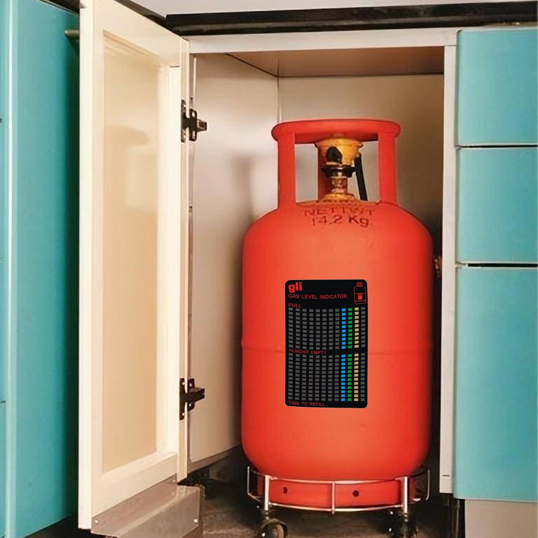 Produktbild von EnixwH Magnetische Gasfüllstandsanzeige – 3 Stück, Für Propan- Und Butangasflaschen – Einfach, Wiederverwendbar, Ideal Für Camping & Grillen