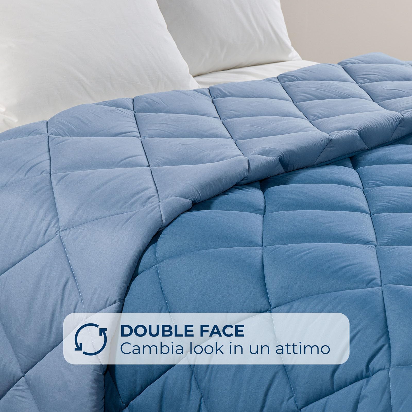Caleffi - Trapunta Invernale Matrimoniale 260x265 in Microfibra, Piumone Matrimoniale Invernale Morbido Avvolgente, Piumino Imbottito Resistente Lavabile, Coperta Trapuntata Anallergica Made in Italy