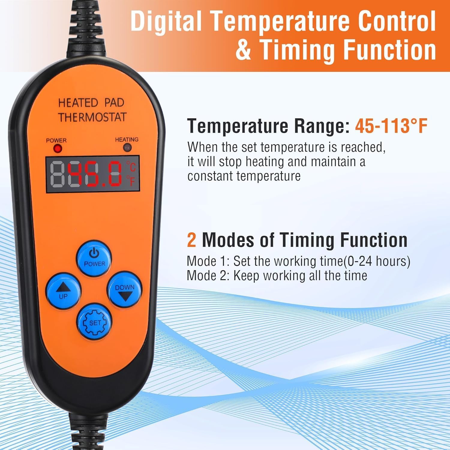 Kombucha Heating Pad with Digital Temperature Control, 11.8" Fermentation Heating Pad, 45-113°F Adjustable Temperature, Proofing Mat for Glass and Plastic Carboy Fermentors(2 Pieces)
