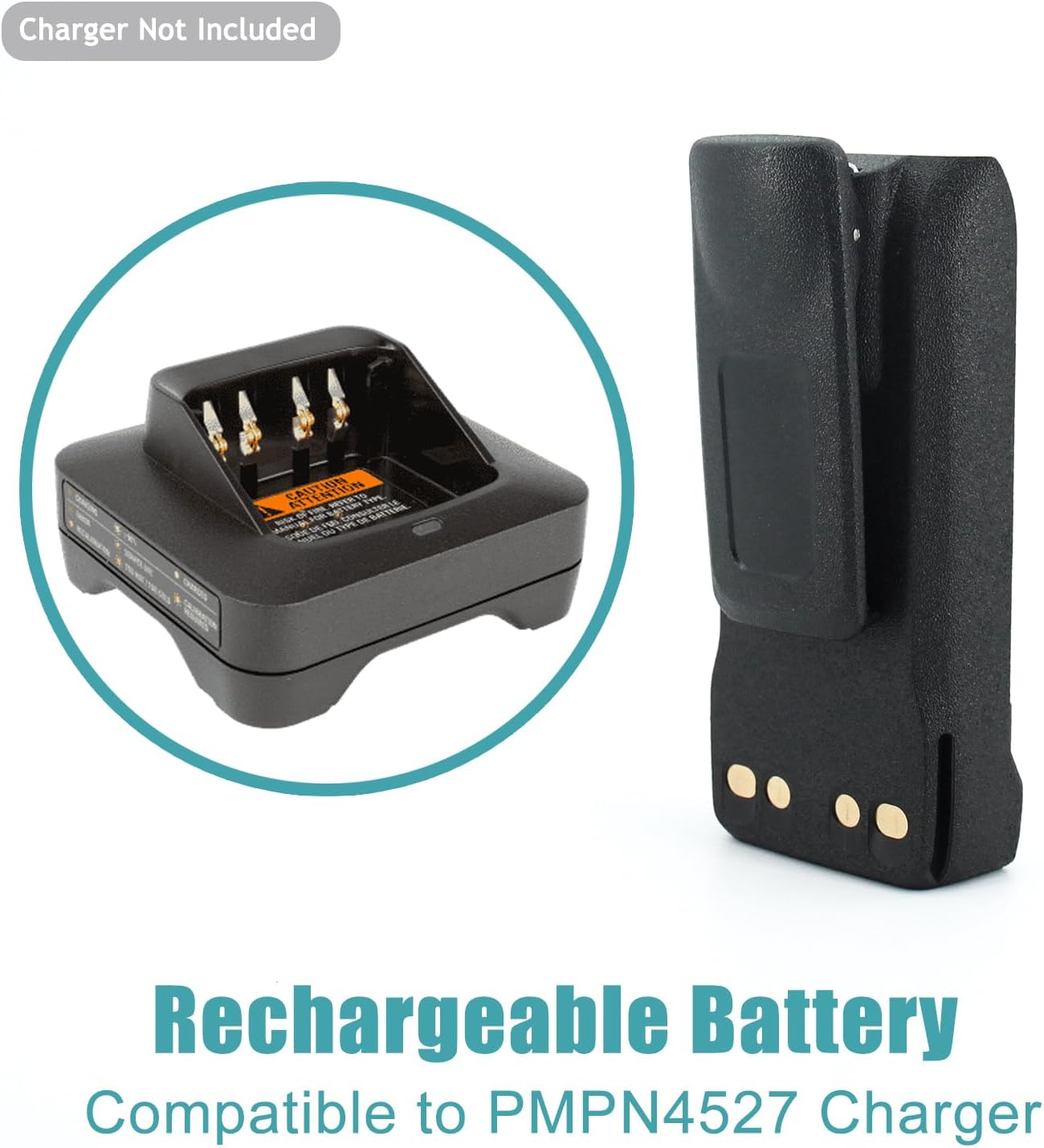 Accessoryway Replace PMNN4808 7.4V 2450mAh Li-Ion Battery for Motorola R7 Series Two Way radios Replacement Battery PMNN4807 PMNN4809 PMNN4810 with Belt Clip - Non IMPRES