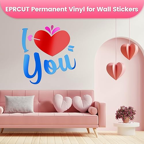 Miniatura 7 de EPRCUT Vinilo permanente rosa, rollo de vinilo adhesivo de 12 pulgadas x 50 pies para regalos y decoraciones del día de Pascua, vinilo rosa