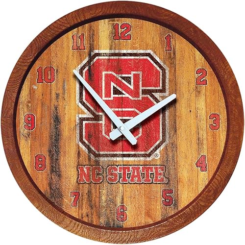 Miniatura 397 de The Fan-Brand NCAA Oklahoma Sooners: Faux Barrel Top Wall Clock Sports Team Bar Sign Décor - Home Man Cave, Party Decoration - Made On Demand