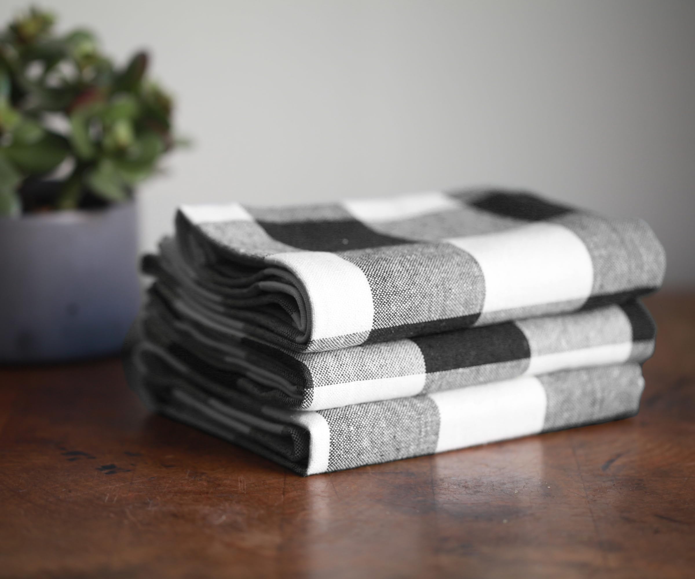 Torchon De Cuisine Motif Carlin Noir - Microfibre Absorbante, Boucle De Suspension, 30x30 Cm