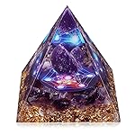 Hopeseed Orgone Pyramid for Positive Energy, Orgonite Amethyst Healing Crystal Pyramids for Reduce Stress Chakra Reiki Healing Meditation Attracts Lucky and Success