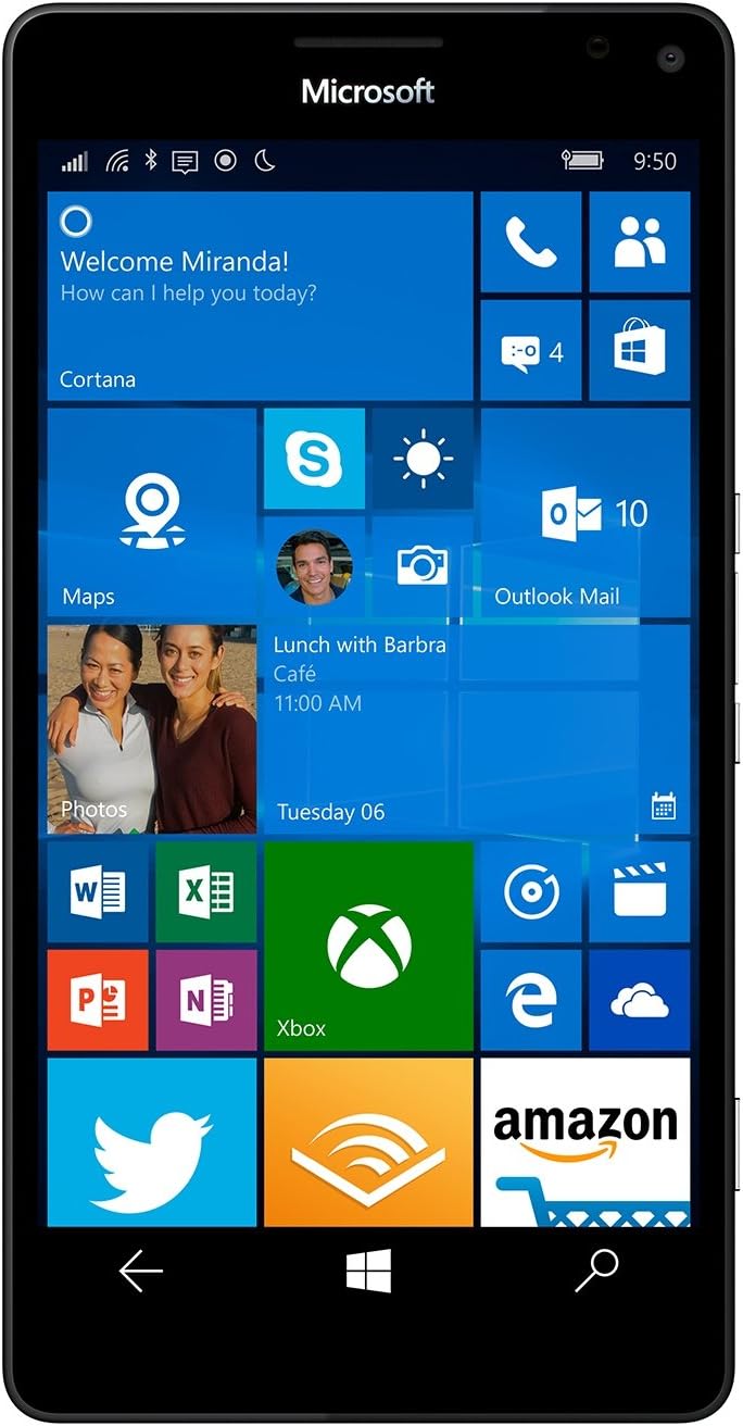 Microsoft Lumia 950 32Gb Factory Unlocked 4G Lte International Version With No Warranty Black