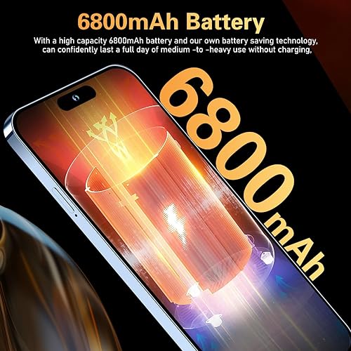 Miniatura 4 de A14 Pro Max 5G teléfono inteligente desbloqueado, 6 GB+256 GB, para Android 13, teléfono celular desbloqueado FHD de 6.8 pulgadas, 6800 mAh, carga