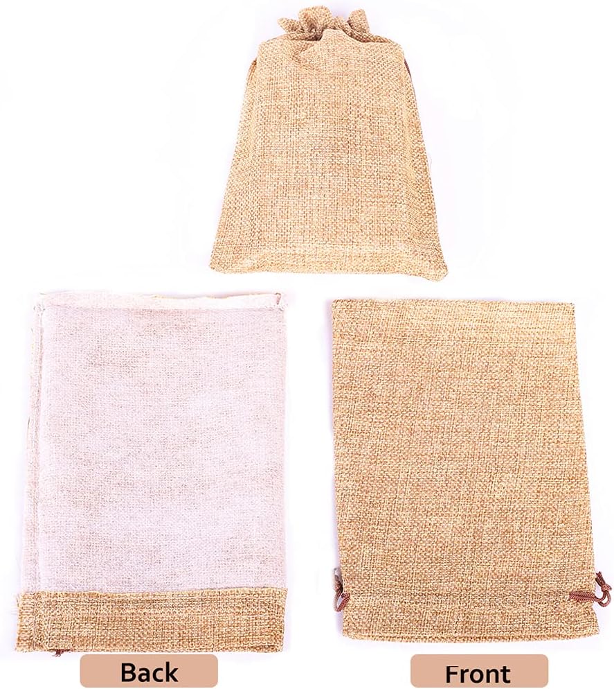 LYSXP 50PCS Burlap Bags with Drawstring，5x7 Inch Drawstring Gift Bag Jewelry Pouches for Wedding Party Favors, DIY Craft Christmas Presents - Image 4