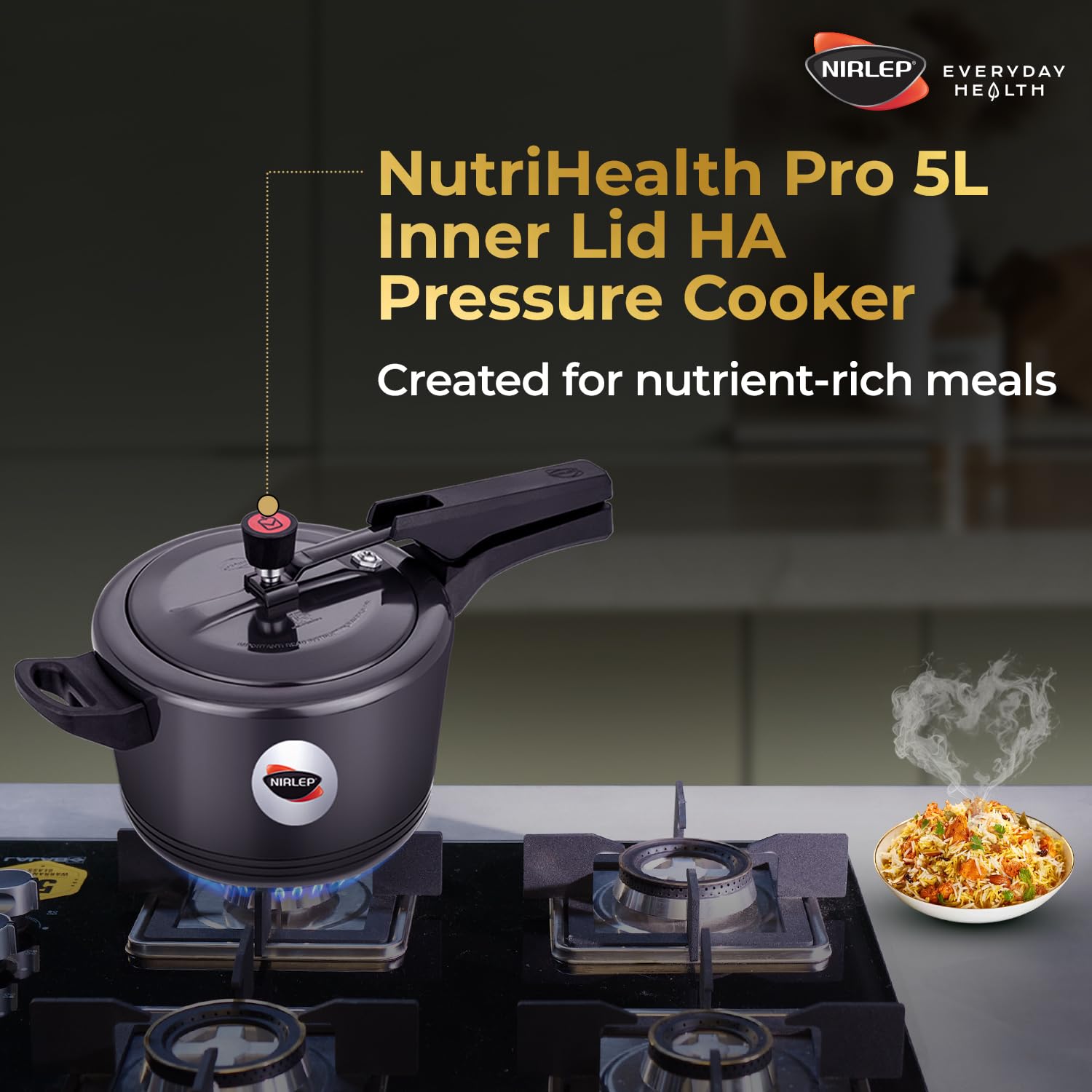 Buy Nirlep NutriHealth Pro 5 Litre Inner Lid Hard Anodized