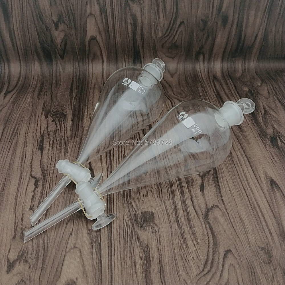 1 STÜCK 60 bis 1000 ml Glas Birnenförmiger Sektortrichter, um EIN ätherisches Öl-chemisches Experiment zu trennen (Capacity : 250ml 2pcs)