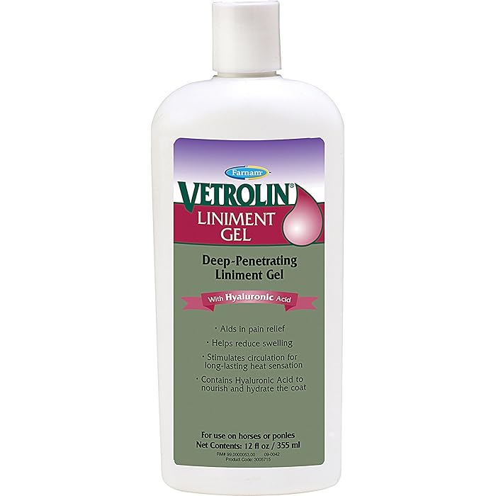 Buy Farnam Vetrolin Horse Liniment Gel with Hyaluronic Acid for Muscle Soreness and Stiffness