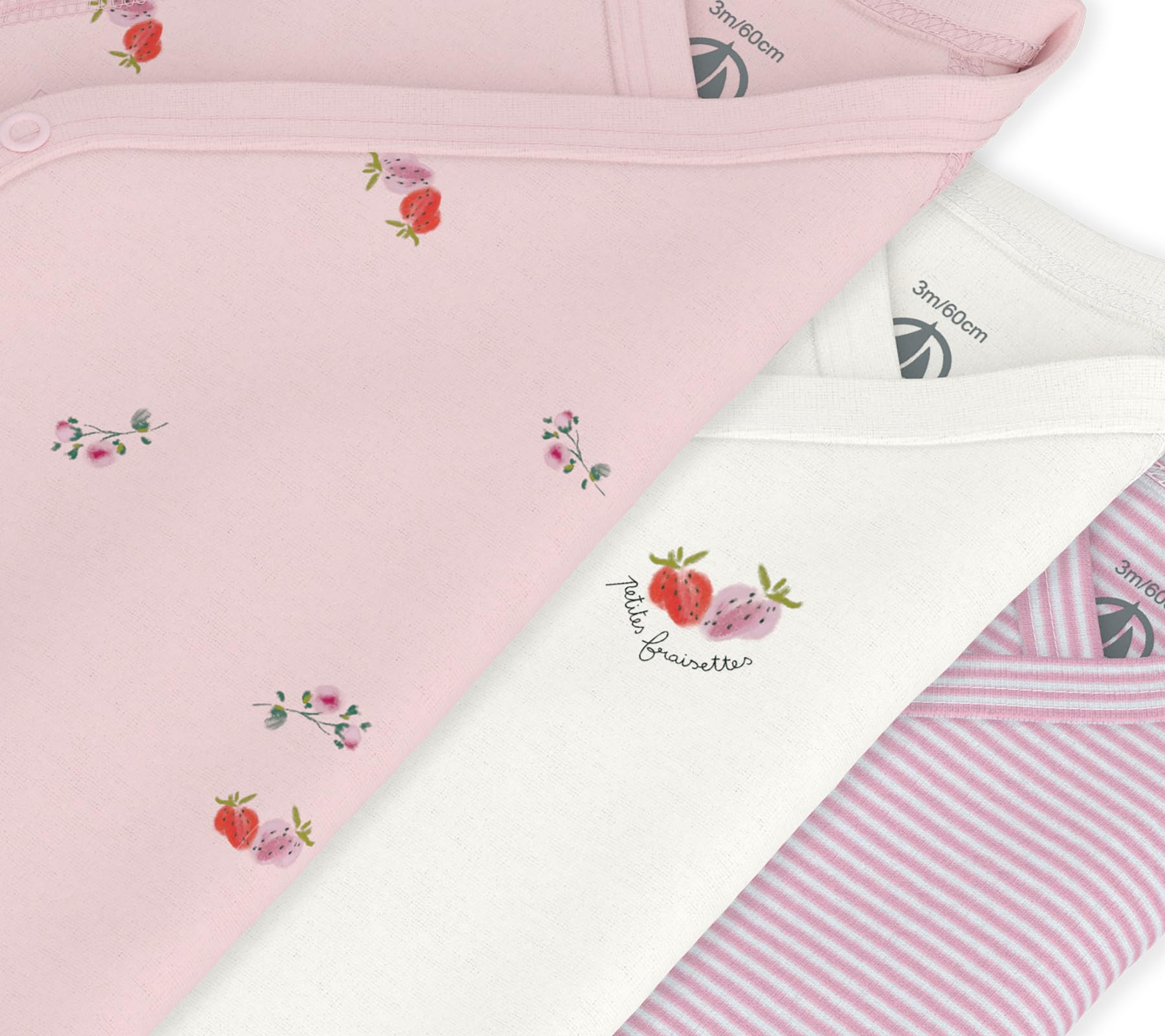 Petit Bateau Lot de Bodies Croisés Manches Courtes en Coton Imprimé Bébé Multicouleur A0fau00 Sous Vêtements JOUR Bébé fille (lot de 3)