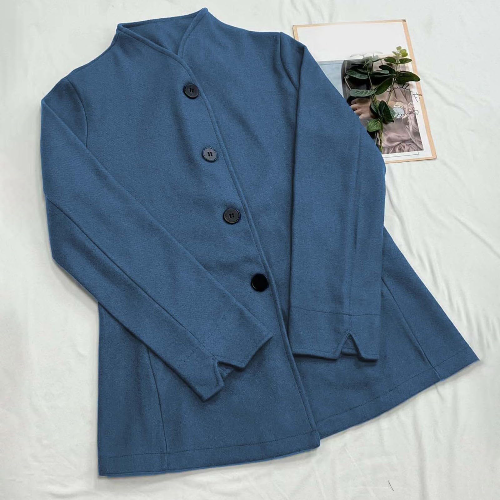 Cazadoras Mujer Trench Abrigos Talla Grande Chaqueta con Bolsillo Elegante Gabardina Corta Gabardinas Primavera Ropa Paño Entretiempo Abrigo Casual Otoño Corto