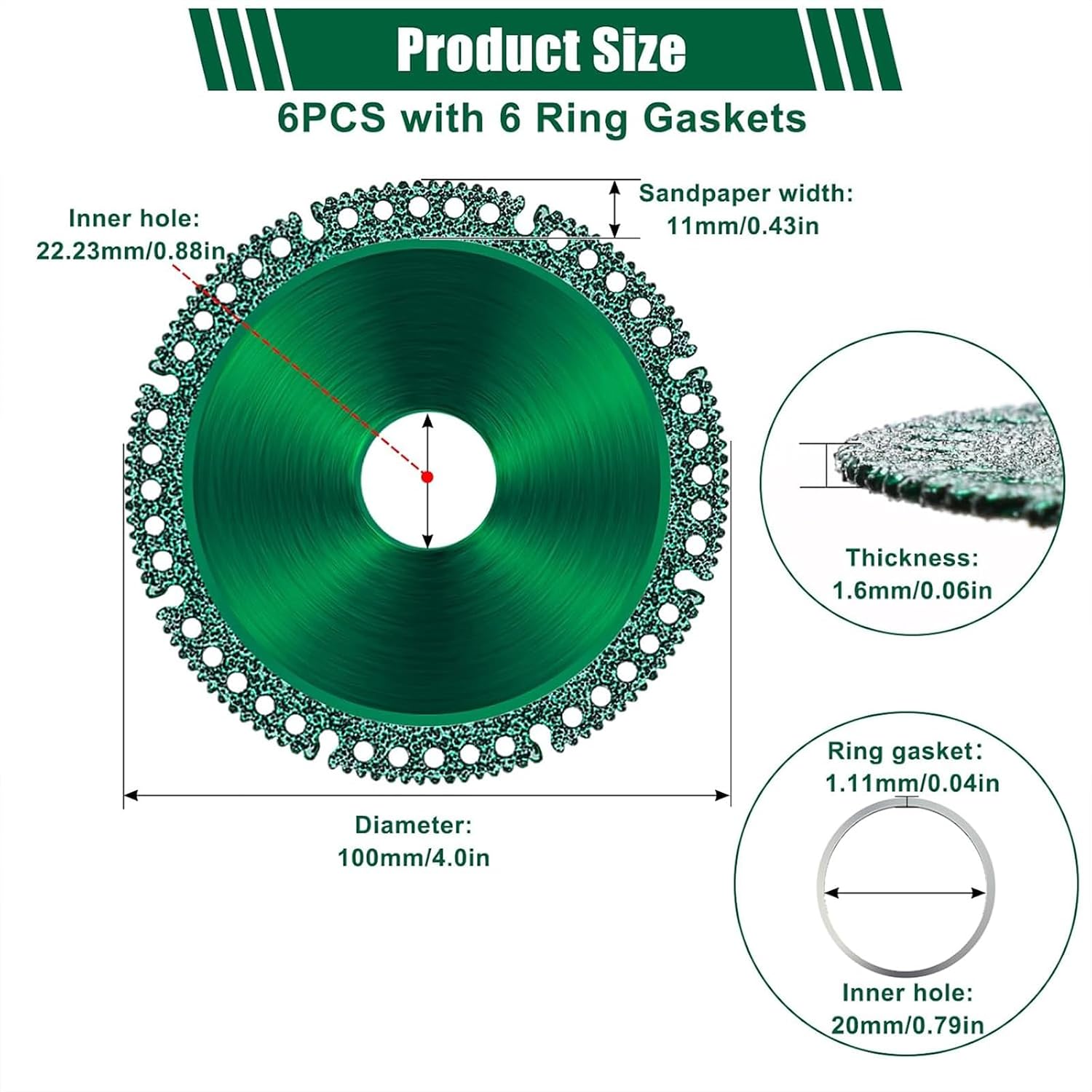 Indestructible Disc 2.0, 10 Pack - 4 Indestructible Discs for Angle Grinder, 7/8" Cutting Discs for Smooth Cutting, Chamfering, Grinding