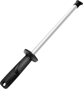 SHARPAL 118N Professional Ceramic Sharpening Fine Honing Rod Steel Kitchen Knife Sharpener Stick, With Anti-Breaking Cap