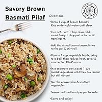 Vista 5 de Pride Of India - Arroz Basmati marrón extra largo - Grano saludable envejecido naturalmente, tarro de 3 libras