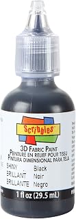 Scribbles 1oz 3D Fabric Paint, Shiny Black