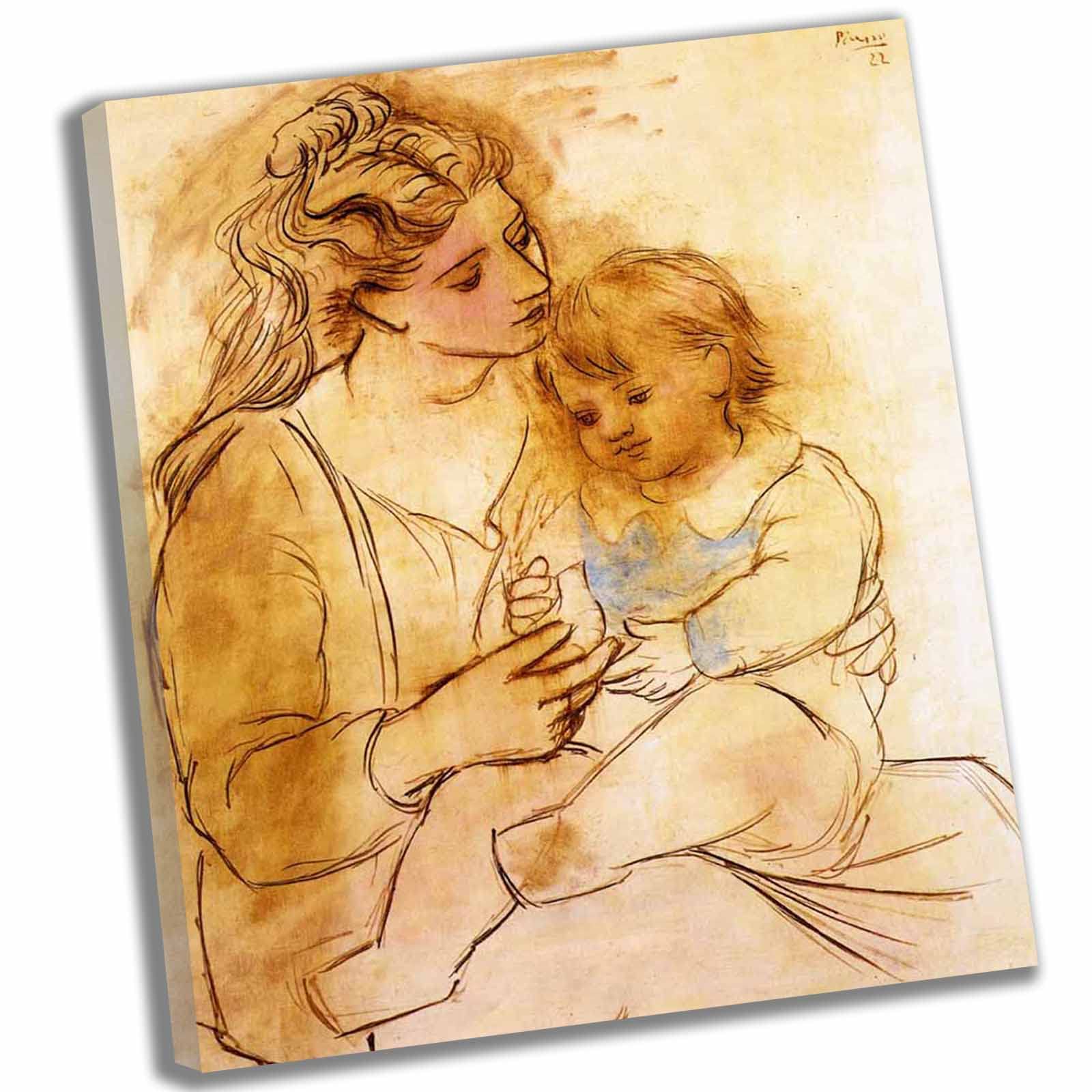 Amazon.co.jp: パブロ・ピカソ-Mother and Child 絵画 インテリア