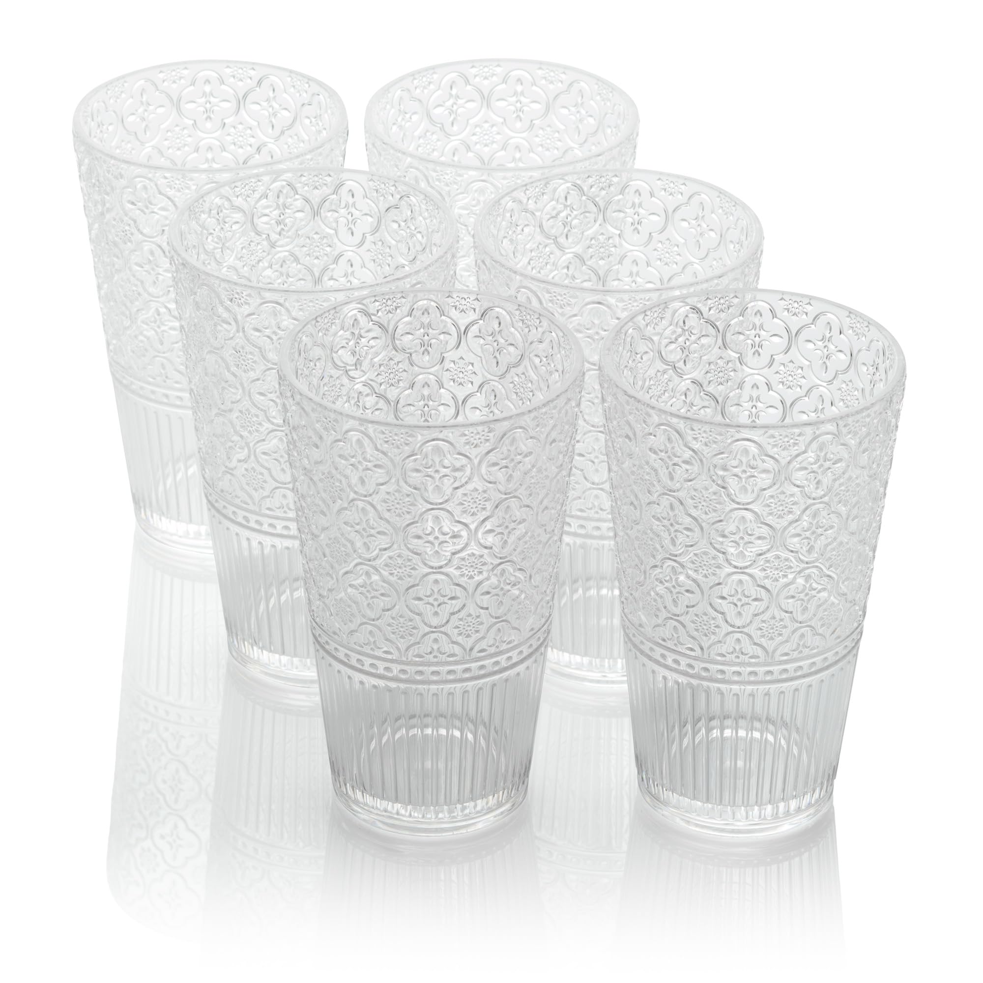 Amazon.com | Victoria Clear Set of 6 Premium Acrylic Ice Tea Glass