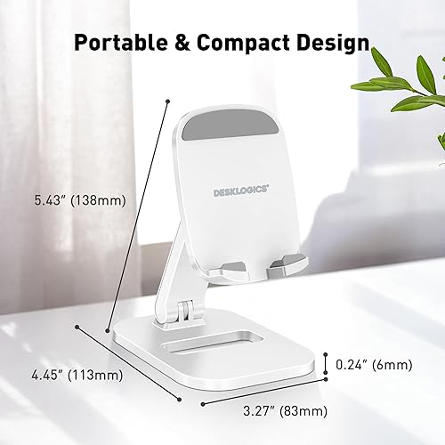 Miniatura 5 de Soporte de teléfono celular para escritorio, ajustable, portátil, plegable, compatible con iPhone 15, 14, 13 Pro Max Mini, 12, 11, XR, X, 8, 7, 6