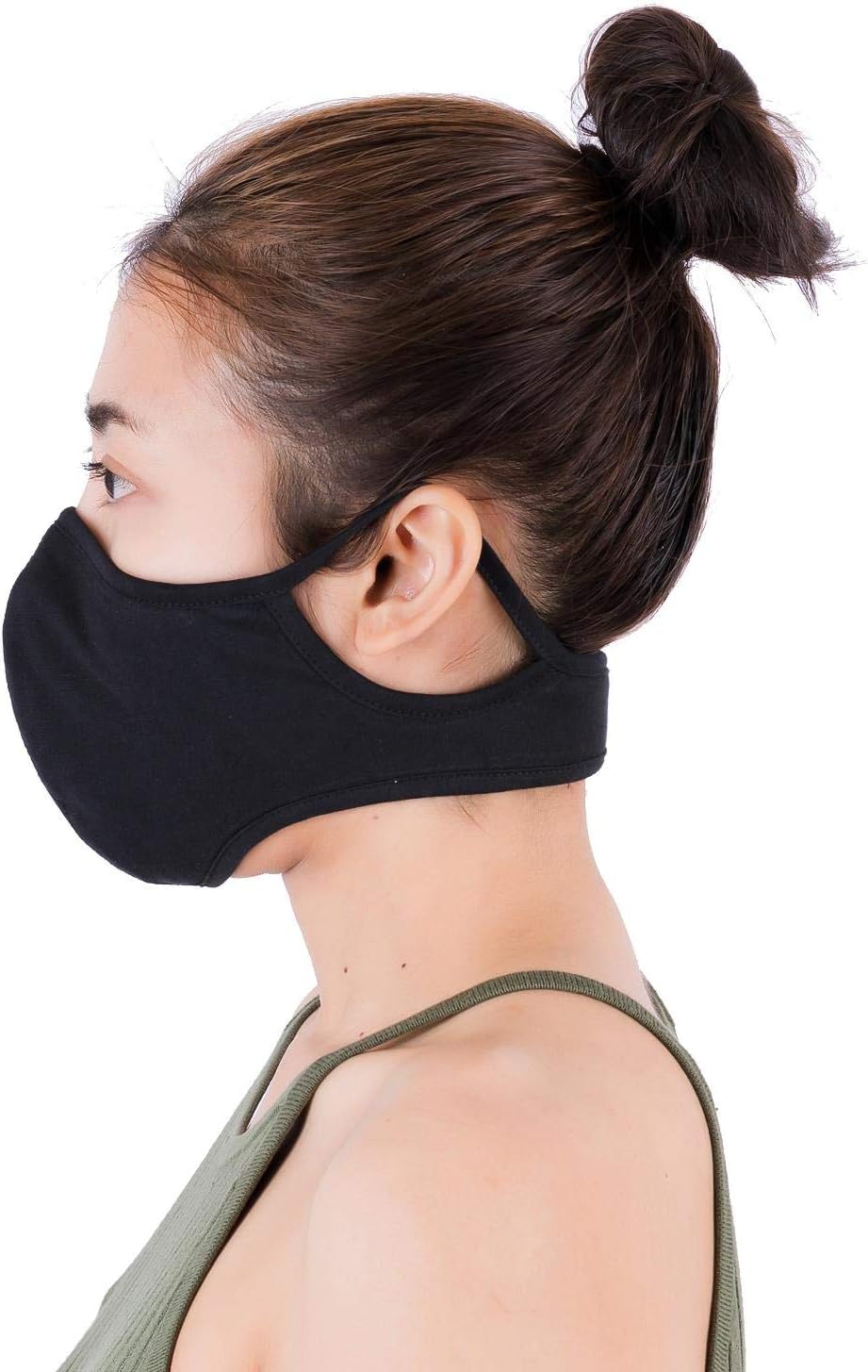 LOFBAZ Cloth Face Coverings Neck Strap with Ear Support Nose Wire Filter Pocket Washable Adjustable