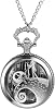 JewelryWe Nightmare Before Christmas Pocket Watch for Men Women Antique Quartz Pendant Chain Necklace Watch for Christmas