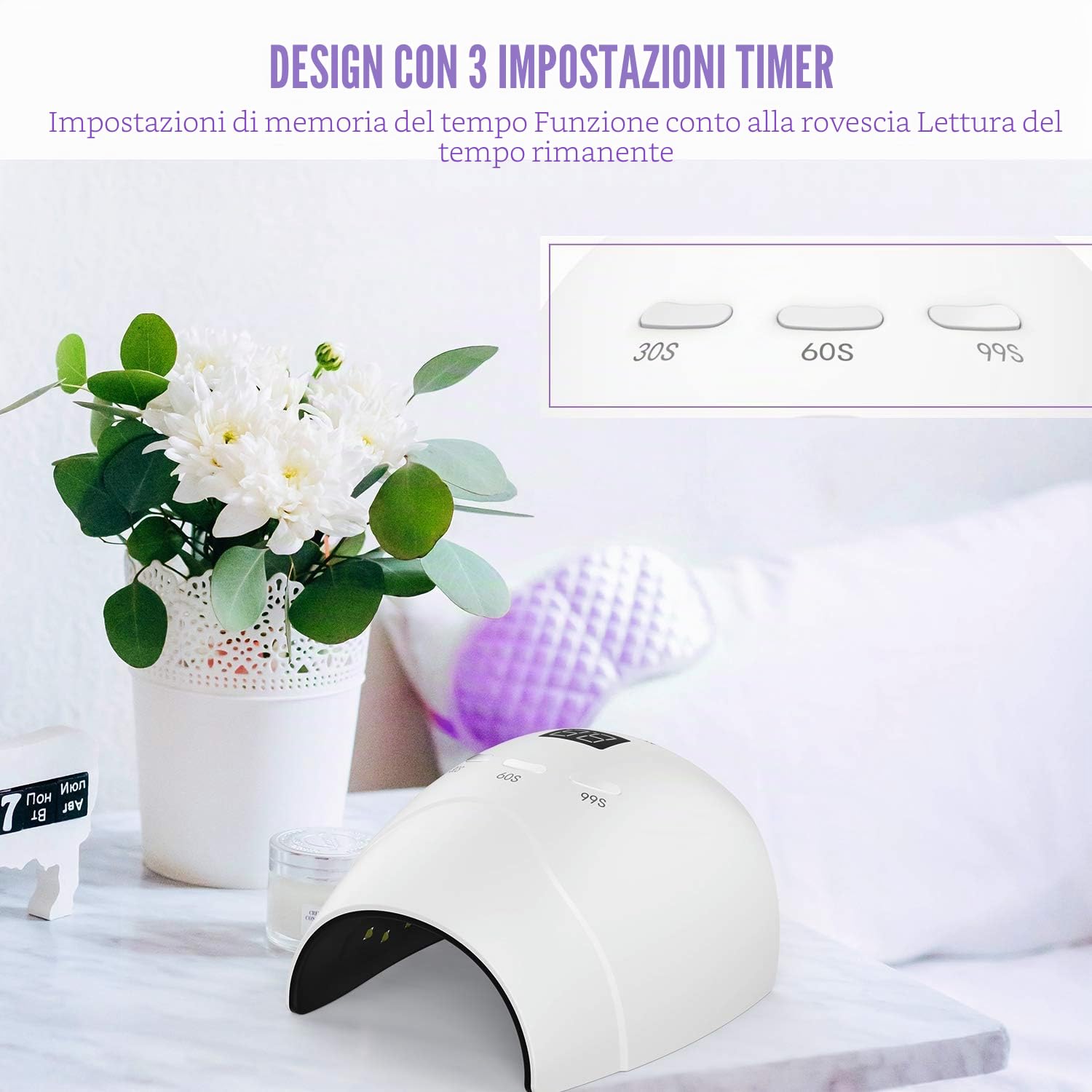 Ruihua 48W UV/LED Lampada per Unghie Macchina 2in1 Asciuga Unghie Nuova Versione per la Cura di Unghie e Unghie, Cura Rapida Professionale delle Unghie a LED (Spina Britannica)