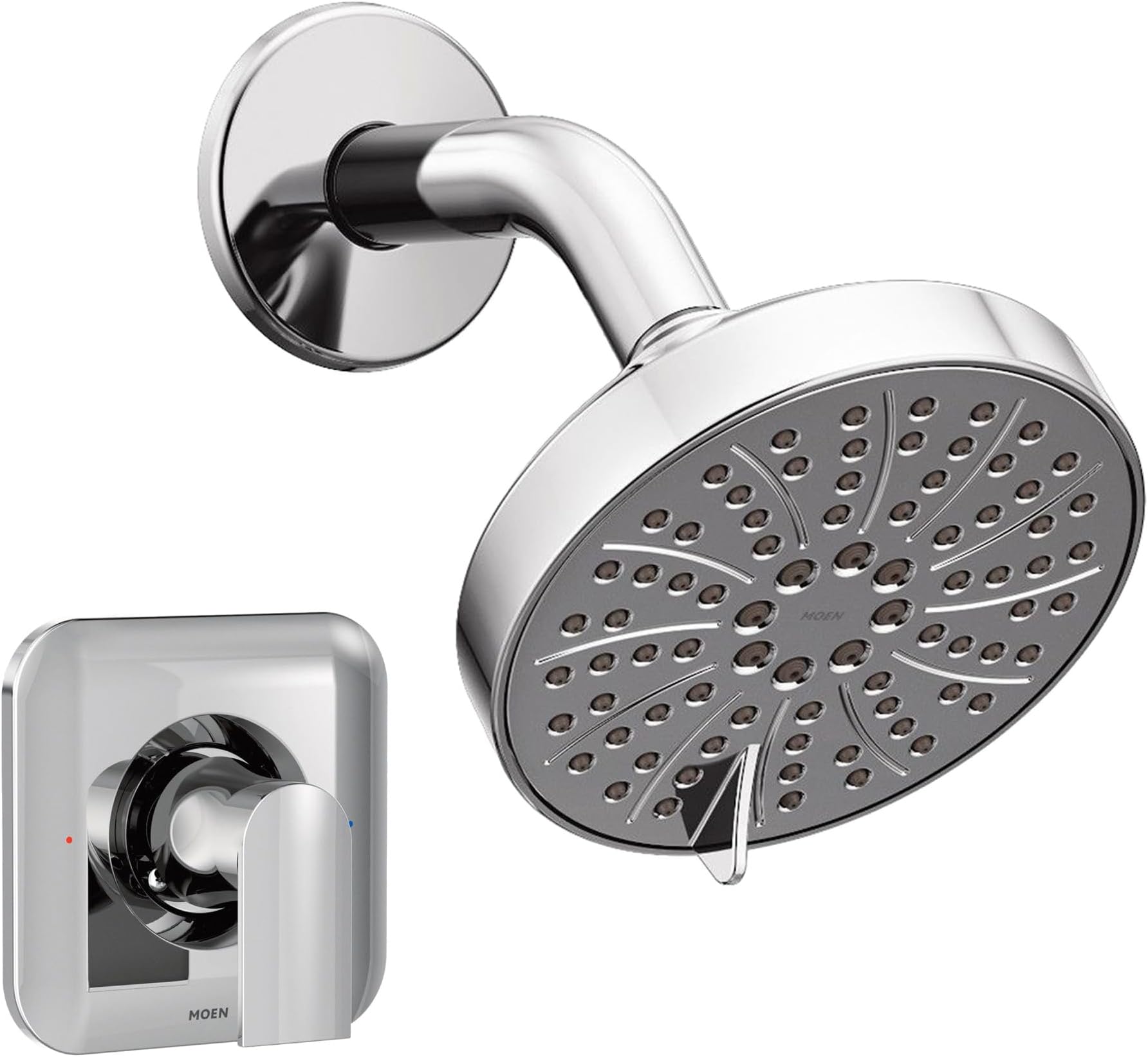 Moen Genta LX Pressure Balancing Eco-Performance Modern Shower Trim with Showerhead and Lever Handle, Posi-Temp Valve Required, Chrome, T2472EP