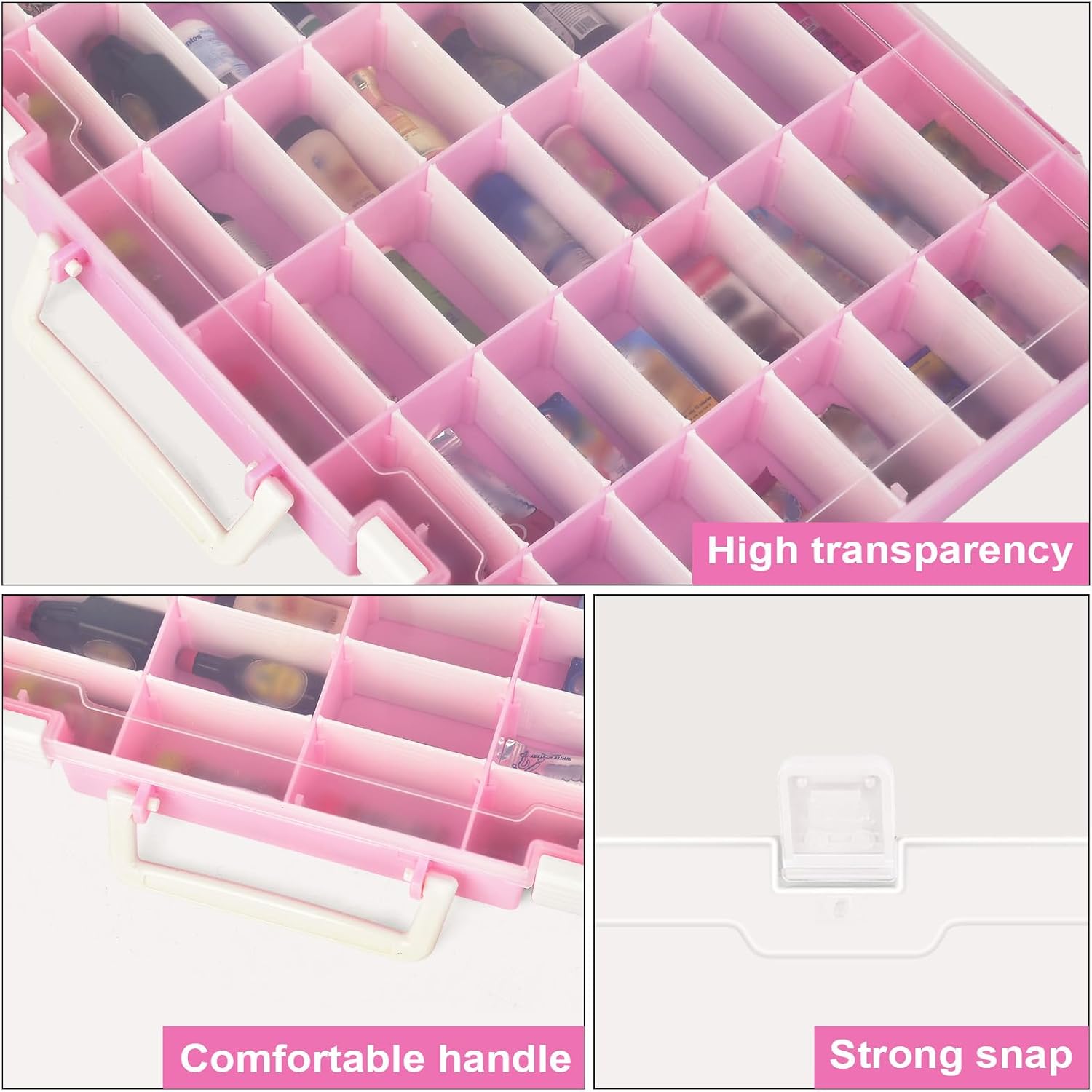 FULLCASE Case Compatible with 5 Surprise for Mini Brands Toys Series 1-4 Mystery Capsule Storage, for Mini Mart Collection Organizer for Collectibles(Case Only) (Pink)