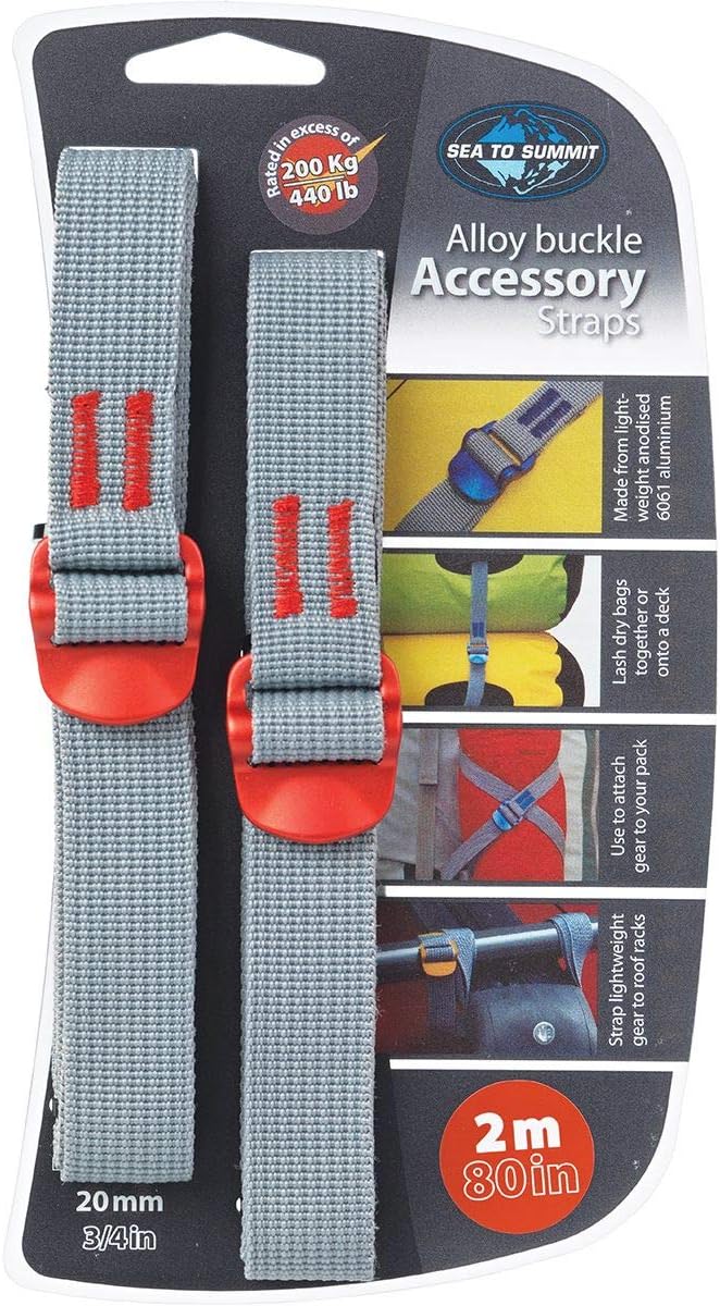 Sea to Summit Accessory Strap with Hook Release - pair (10MM / 3/8" Webbing by 2M Long) - Color May Vary image 2