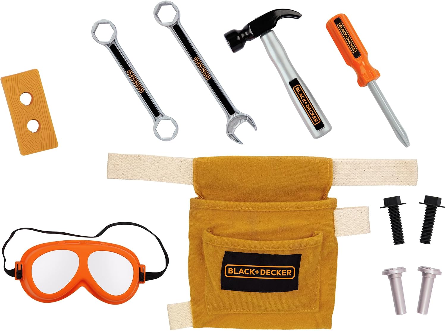 JAKKS Pacific Black+Decker Jr Tool Belt Set with 11 Tools and Accessories