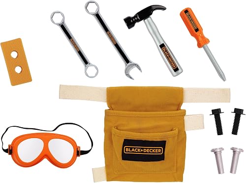 JAKKS Pacific Black+Decker Jr Tool Belt Set with 11 Tools and Accessories