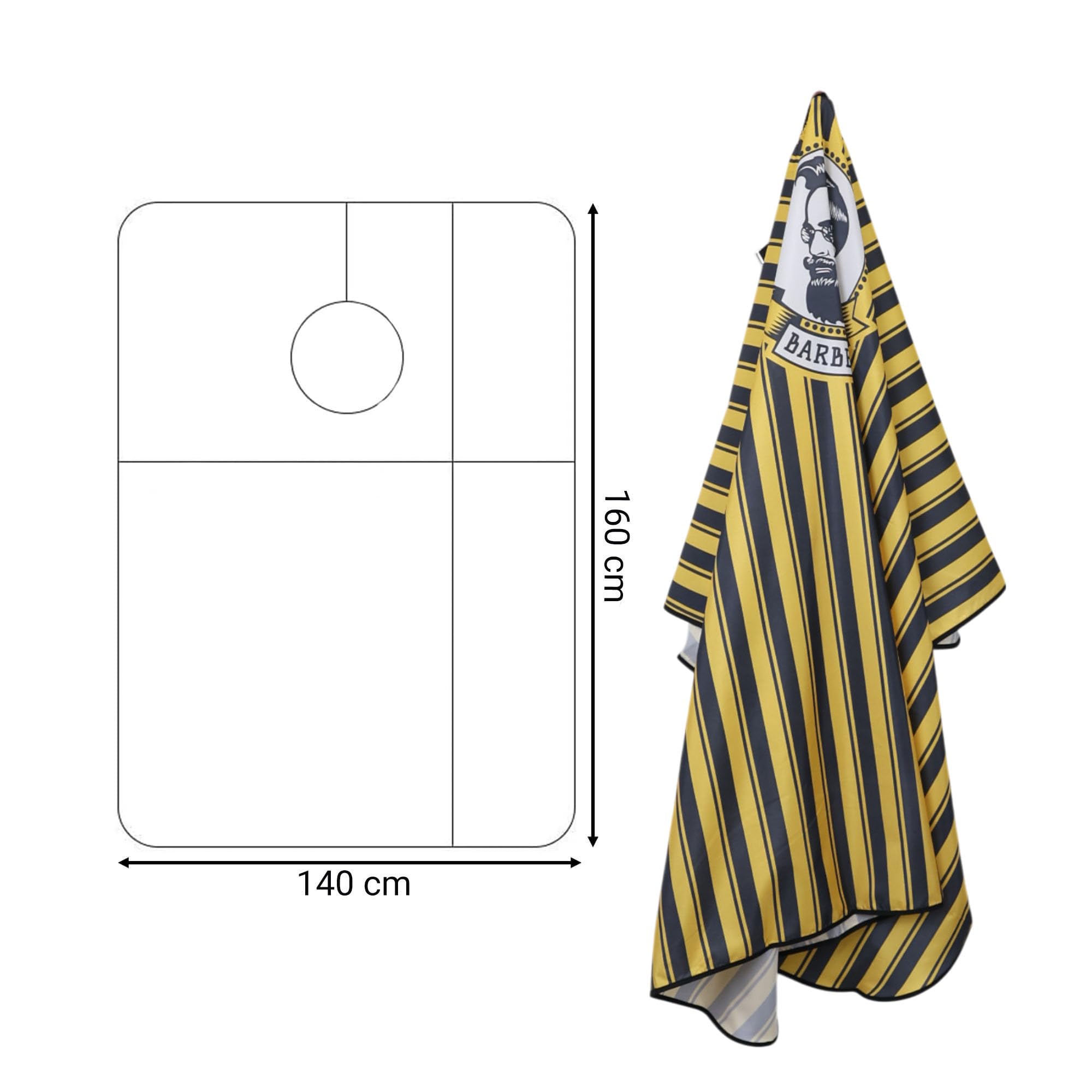 Gabri Professional Barber Cape Gown, Premium Hairdressing Cape for Hair Salon - Image 4