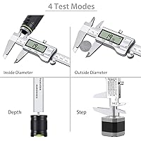 Vista 4 de Proster Calibrador Vernier digital de 6 pulgadas, 5.906 in, fracción de pinza electrónica, pinza métrica para longitud, ancho, profundidad, diámetro