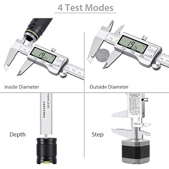 Proster Digital Caliper 6-3 Modes(Fractions/Inch/mm) with 32 Feeler Gauges | 0-150mm Electronic Calipers 3 Modes: Fractions (1/128), Inch (0.0005), mm (0.01mm) Length Width Depth Inner Outer Diameter
