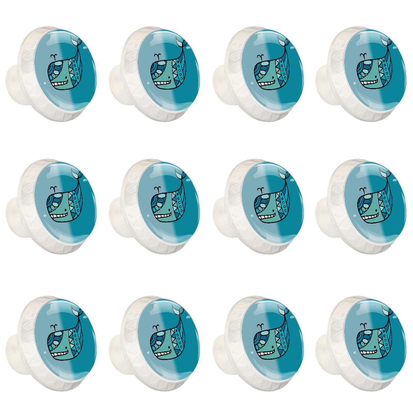 Boutons d'armoires de cuisine baleine en lot de 12 pièces pour tiroirs
