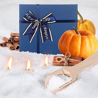MTLEE Fall Pearled Candle 2.2 lb Pumpkin Cinnamon Scented Sand Candle Kit Include 50 Wicks, Bow Gift Box, Spoon Reusable Pearled Wax Fall Gifts for Women Mother Friends Thanksgiving Party Favors