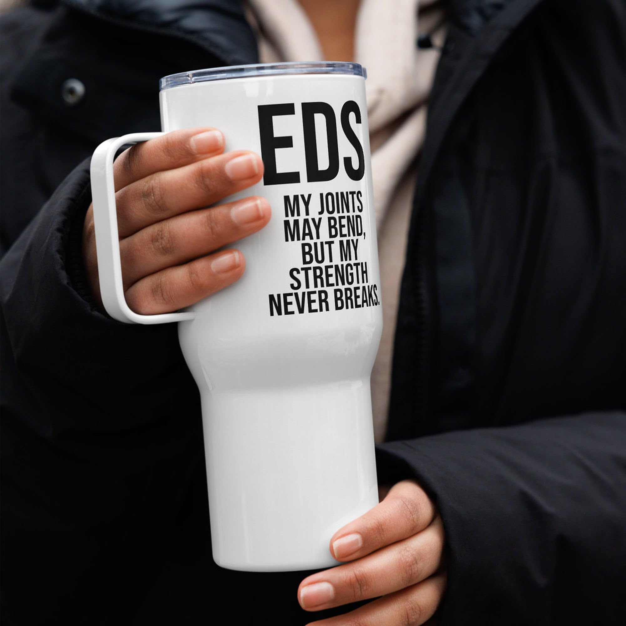 Taza de Viaje Síndrome de Ehlers-Danlos con Asa, Regalo para Adultos EDS