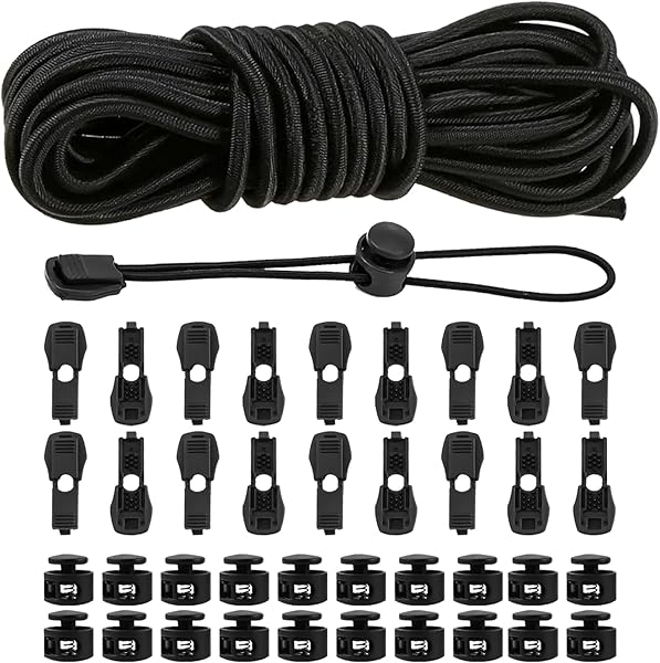 JRSHIRLEYLTD Corda Elastica 3mm x 10m con accessori