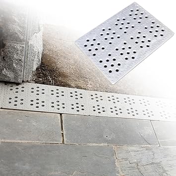 Grey Drain Covers Outdoor 8 10 12 14 16 18 Inch Plastic, Rectangular Sewer Well Trench Covers Floor Drainage Lids for Patio Basement Courtyard, Gully Grid Grate with Holes50x35x3cm19.7x13.8x1.2in