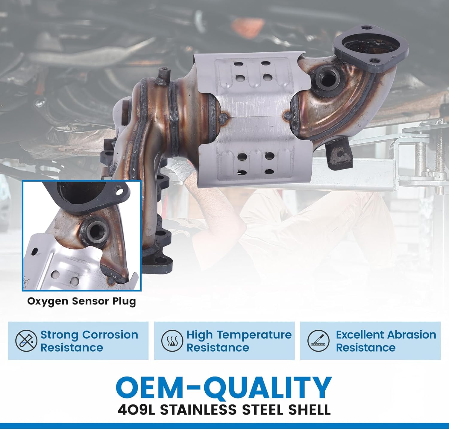Exhaust Manifold Catalytic Converter 674-091 Compatible with Hyundai Santa Fe 2.4L 2019-2020 Kia Sorento 2016-2020 Kia Sportage LX EX 2016-2022 2.4L AWD ONLY EPA Compliant Replace# 28510-2GBB0