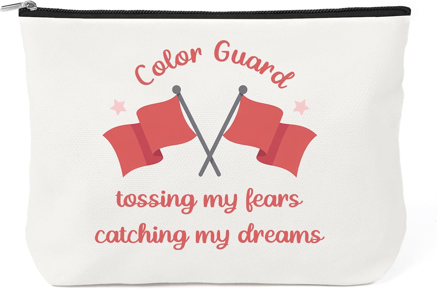 Color Guard Gifts - Colorguard Gifts For Women Makeup Bag Cosmetic Bags Travel Toiletry Bags Makeup Pouch Inspired Gift For Colorguard Team Tossing My Fears & Catching My Dreams
