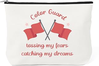 Color Guard Gifts - Colorguard Gifts For Women Makeup Bag Cosmetic Bags Travel Toiletry Bags Makeup Pouch Inspired Gift For Colorguard Team Tossing My Fears & Catching My Dreams