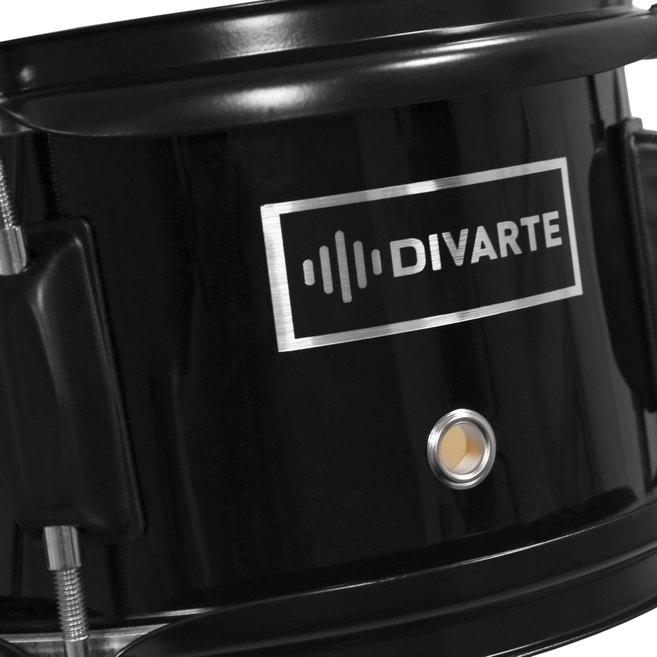 Junior DrumSet Black, kit di batteria regolabile per bambini, dai 6 anni, set di batterie acustiche per principianti con sedile regolabile, piede di charleston e bacchette inclusi.