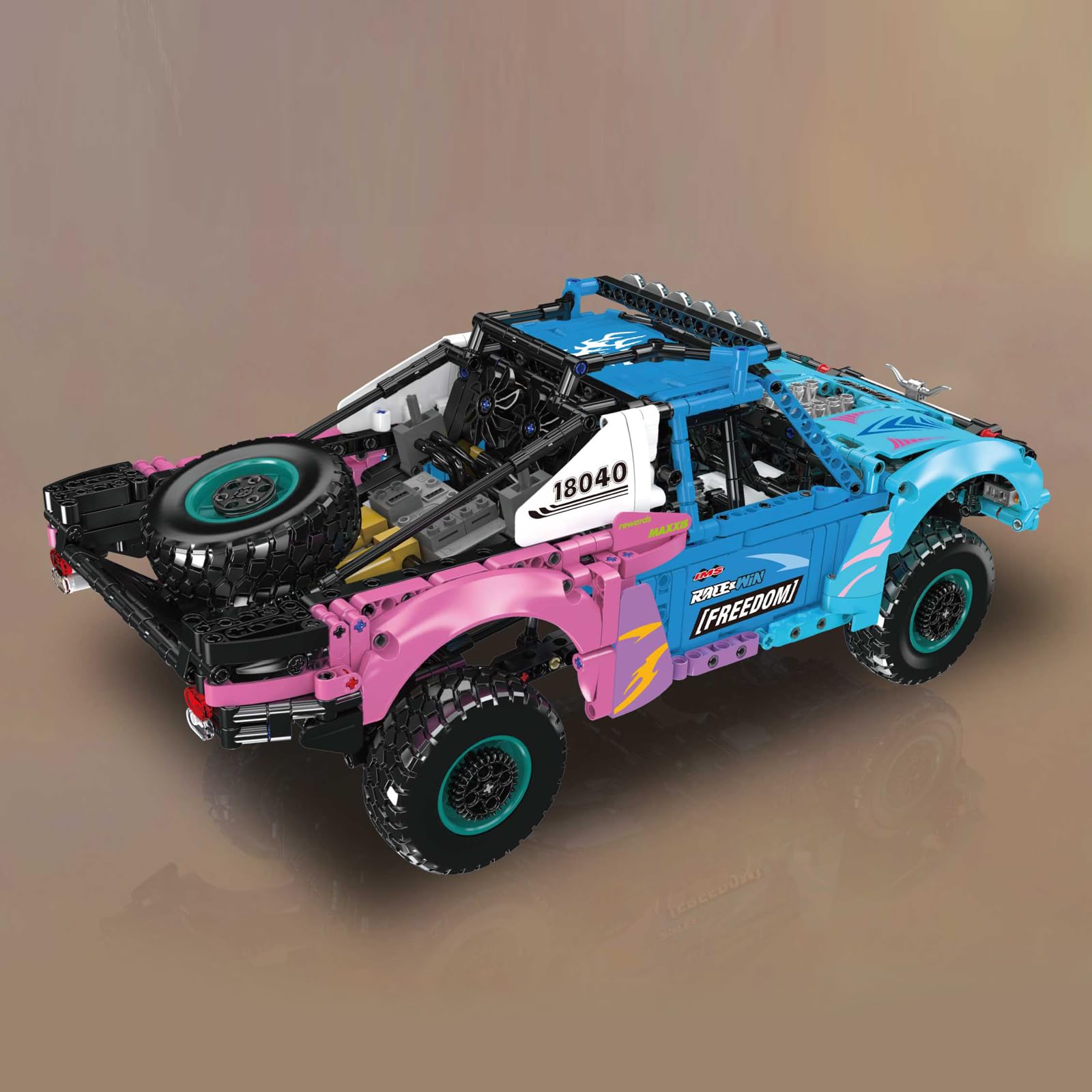 Mould King 18040 Technik MOC Luftfederungs-Offroad-Truck Baustein-Modell | Elektrisch ferngesteuertes Kletter-Rennwagen Bausatz APP Technologie 4x4 Geländewagen Klemmbausteine Bausatz （1573+Teile）