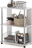 Vista 196 de Furinno Turn-N-Tube - Estantería de exhibición multiuso, de 4 niveles, con tubos redondos, color rosa y blanco